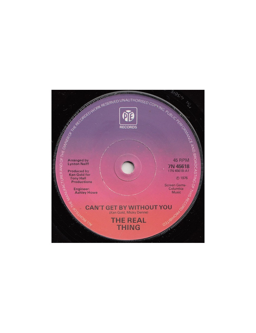 Je ne peux pas m'en sortir sans toi [The Real Thing] - Vinyl 7", 45 RPM, Single [product.brand] 1 - Shop I'm Jukebox 