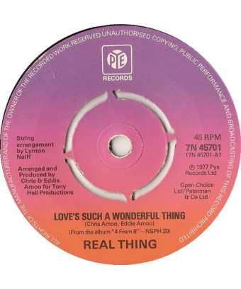 Love's Such A Wonderful Thing [The Real Thing] - Vinyl 7", 45 RPM, Single