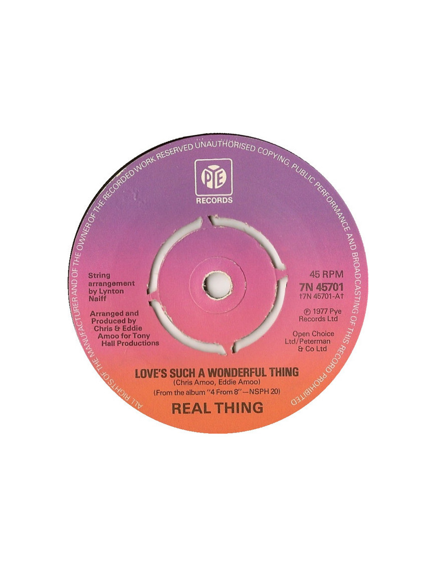 Love's Such A Wonderful Thing [The Real Thing] – Vinyl 7", 45 RPM, Single [product.brand] 1 - Shop I'm Jukebox 