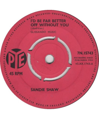 Ohne dich wäre ich viel besser dran [Sandie Shaw] – Vinyl 7", 45 RPM, Single [product.brand] 1 - Shop I'm Jukebox 