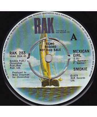 Mexican Girl [Smokie] - Vinyl 7", 45 RPM, Single, Promo [product.brand] 1 - Shop I'm Jukebox 