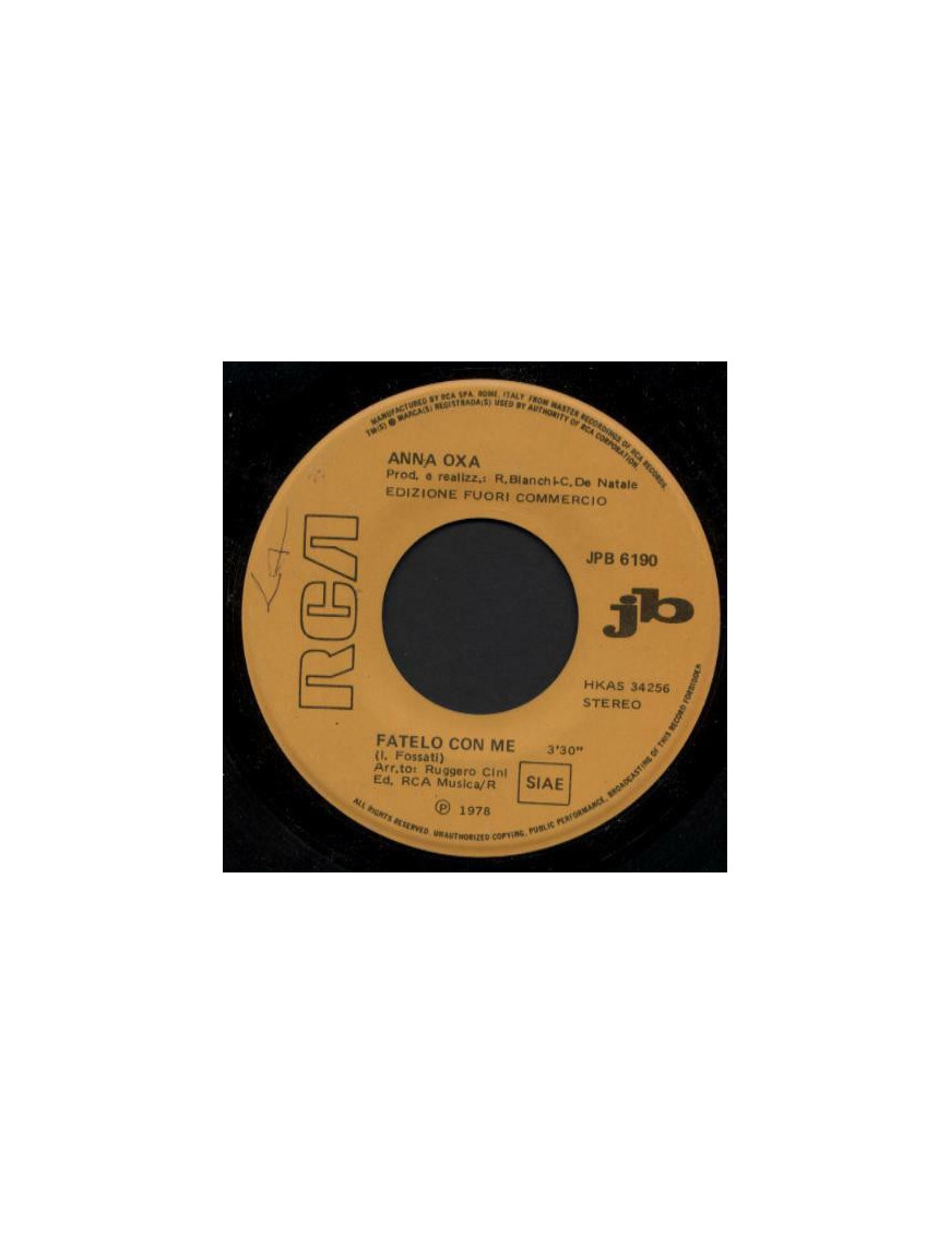 Fatelo Con Me   Ramadan [Anna Oxa,...] - Vinyl 7", 45 RPM, Promo, Stereo