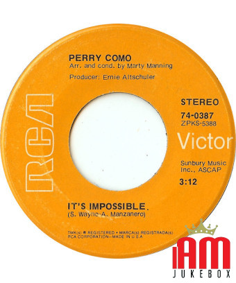 C'est impossible [Perry Como] - Vinyl 7", 45 tours, Single