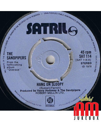 Hang On Sloopy [The Sandpipers] - Vinyle 7", 45 tr/min, Single [product.brand] 1 - Shop I'm Jukebox 
