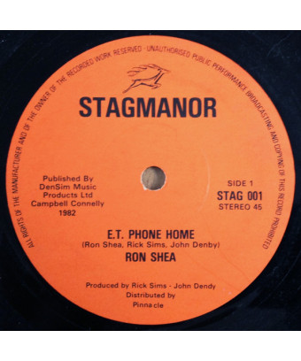 E.T. Phone Home [Ron Shea] - Vinyl 7", 45 RPM [product.brand] 1 - Shop I'm Jukebox 