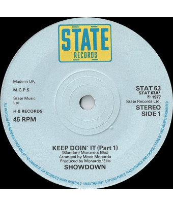Keep Doin' It (Part 1) [Showdown (3)] - Vinyle 7", 45 tr/min, Single [product.brand] 1 - Shop I'm Jukebox 