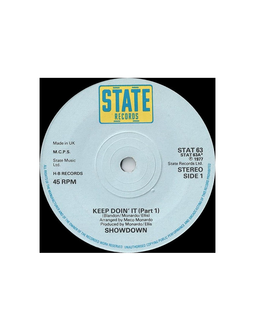 Keep Doin' It (Part 1) [Showdown (3)] - Vinyle 7", 45 tr/min, Single [product.brand] 1 - Shop I'm Jukebox 