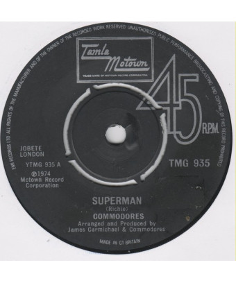 Superman [Commodores] - Vinyl 7", 45 RPM, Single