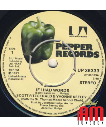 If I Had Words [Scott Fitzgerald,...] – Vinyl 7", 45 RPM, Single, Stereo [product.brand] 1 - Shop I'm Jukebox 