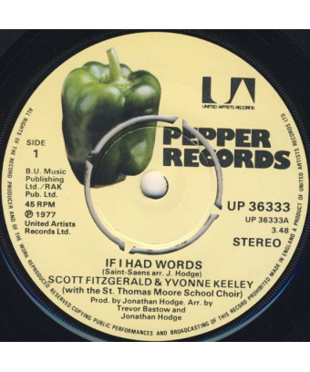 If I Had Words [Scott Fitzgerald,...] - Vinyl 7", 45 RPM, Single, Stereo