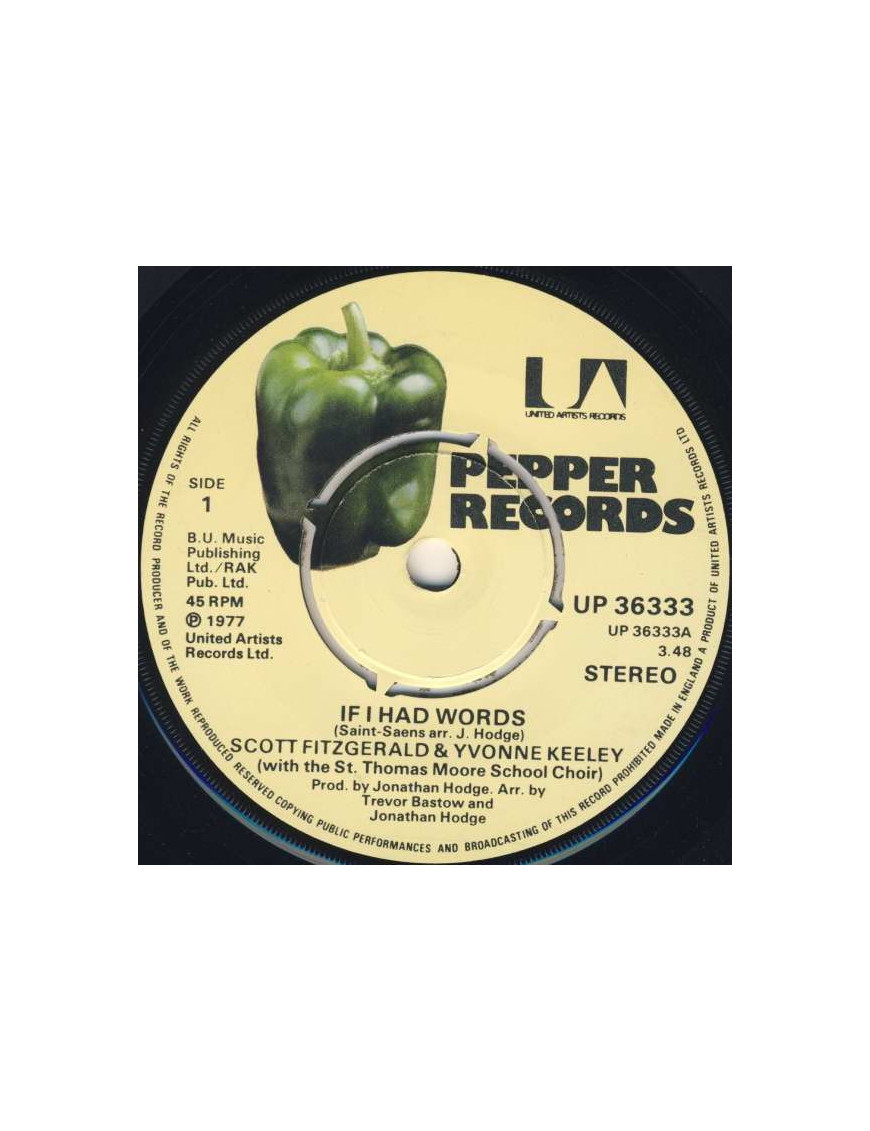 If I Had Words [Scott Fitzgerald,...] – Vinyl 7", 45 RPM, Single, Stereo [product.brand] 1 - Shop I'm Jukebox 