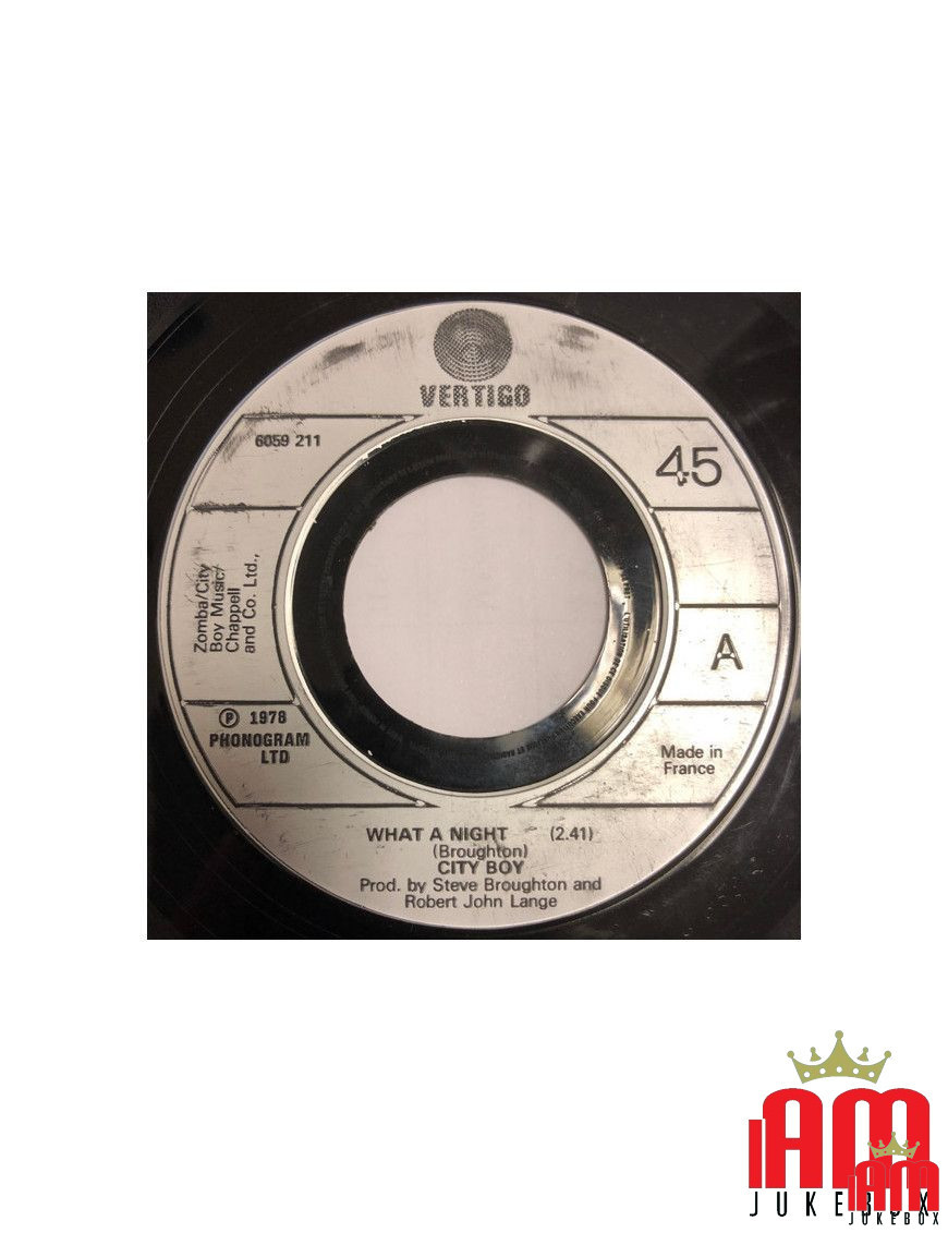 What A Night [City Boy] - Vinyl 7", 45 RPM, Single [product.brand] 1 - Shop I'm Jukebox 