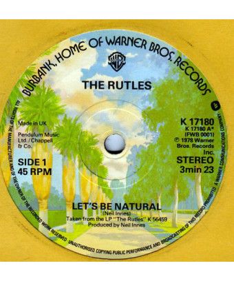 Let's Be Natural [The Rutles] - Vinyl 7", 45 RPM, Single, Stereo [product.brand] 1 - Shop I'm Jukebox 