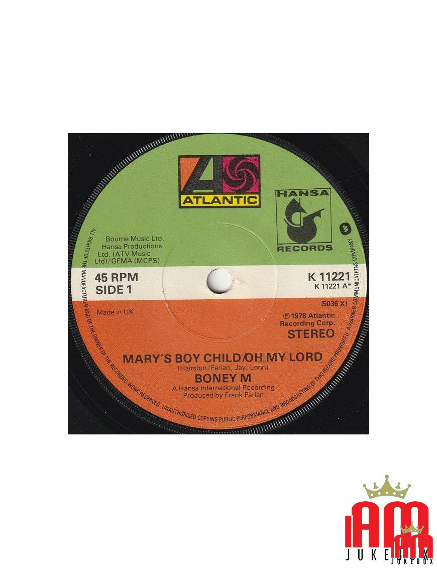 Mary's Boy Child Oh My Lord [Boney M.] – Vinyl 7", 45 RPM [product.brand] 1 - Shop I'm Jukebox 