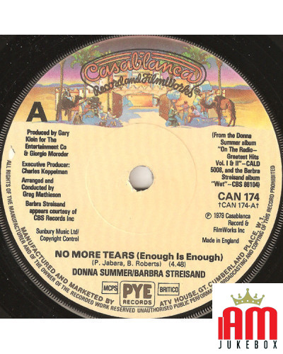 No More Tears (Enough Is Enough) [Donna Summer,...] - Vinyl 7", 45 RPM, Single [product.brand] 1 - Shop I'm Jukebox 