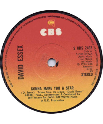 Gonna Make You A Star [David Essex] - Vinyl 7", 45 RPM, Single, Stereo