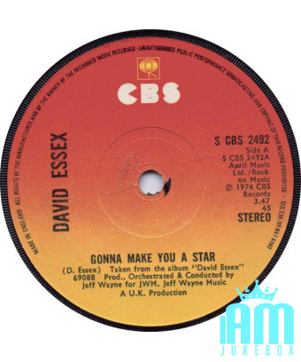 Je vais te faire une star [David Essex] - Vinyle 7", 45 tr/min, Single, Stéréo [product.brand] 1 - Shop I'm Jukebox 