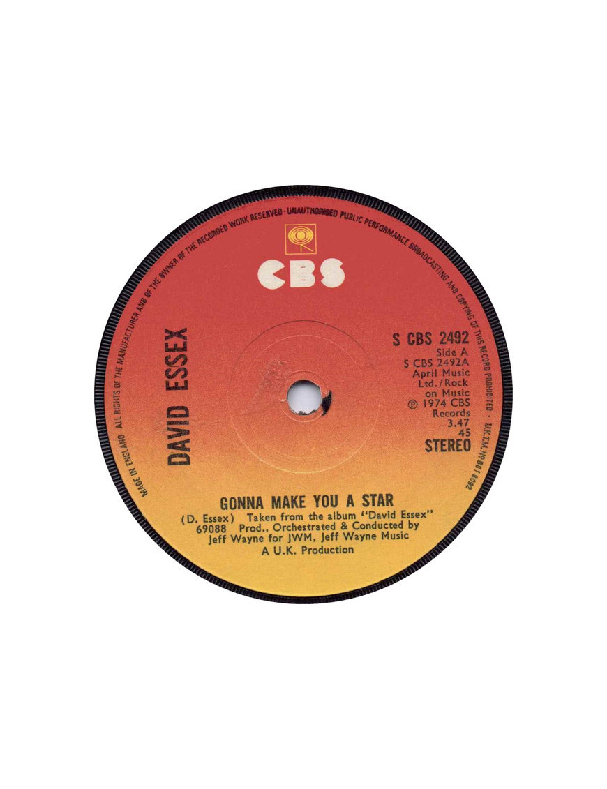 Gonna Make You A Star [David Essex] - Vinyl 7", 45 RPM, Single, Stereo