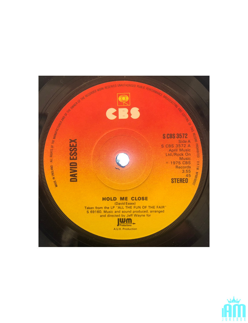 Hold Me Close [David Essex] - Vinyl 7", 45 tours, Single, Stéréo [product.brand] 1 - Shop I'm Jukebox 