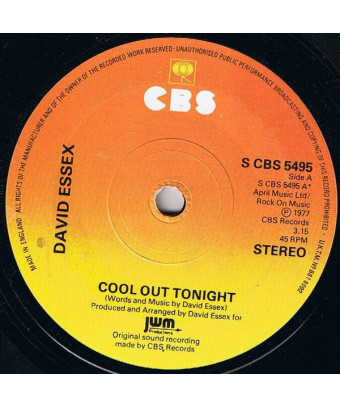Cool Out Tonight [David Essex] – Vinyl 7", 45 RPM, Single [product.brand] 1 - Shop I'm Jukebox 
