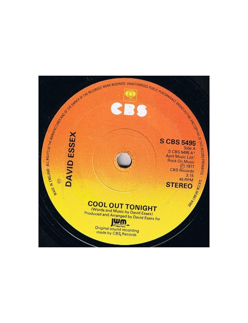 Cool Out Tonight [David Essex] - Vinyl 7", 45 RPM, Single