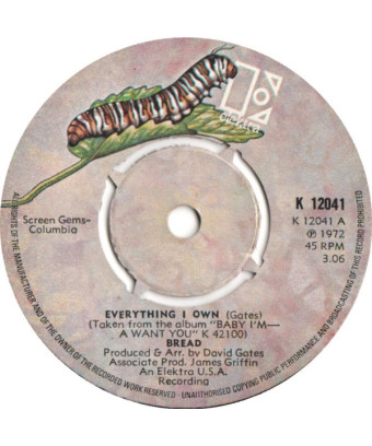 Everything I Own [Bread] – Vinyl 7", 45 RPM, Single [product.brand] 1 - Shop I'm Jukebox 