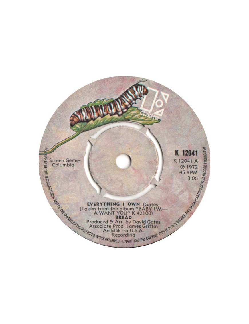 Everything I Own [Bread] – Vinyl 7", 45 RPM, Single [product.brand] 1 - Shop I'm Jukebox 