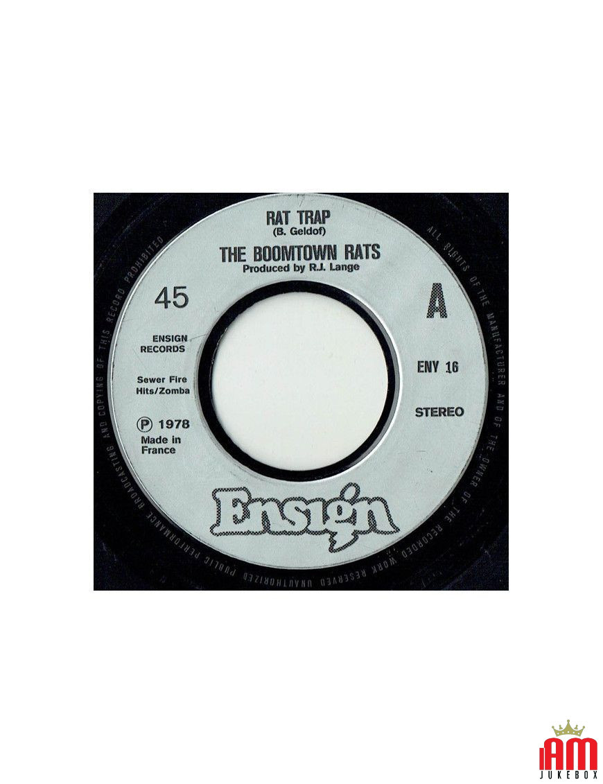 Rat Trap [The Boomtown Rats] – Vinyl 7", 45 RPM, Single, Stereo [product.brand] 1 - Shop I'm Jukebox 