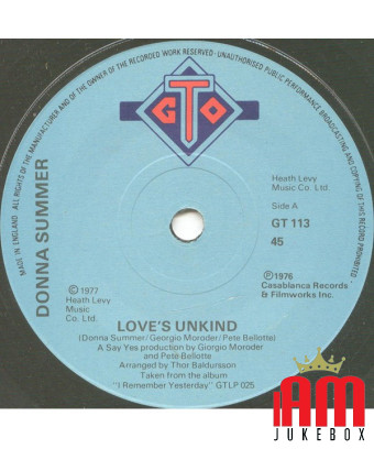 Love's Unkind [Donna Summer] - Vinyle 7", 45 tours, Single