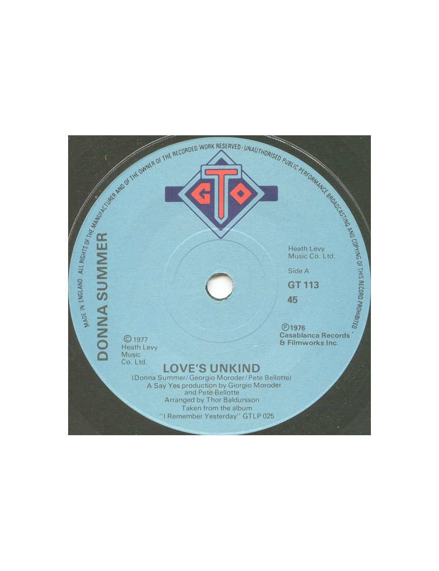Love's Unkind [Donna Summer] - Vinyle 7", 45 tours, Single [product.brand] 1 - Shop I'm Jukebox 