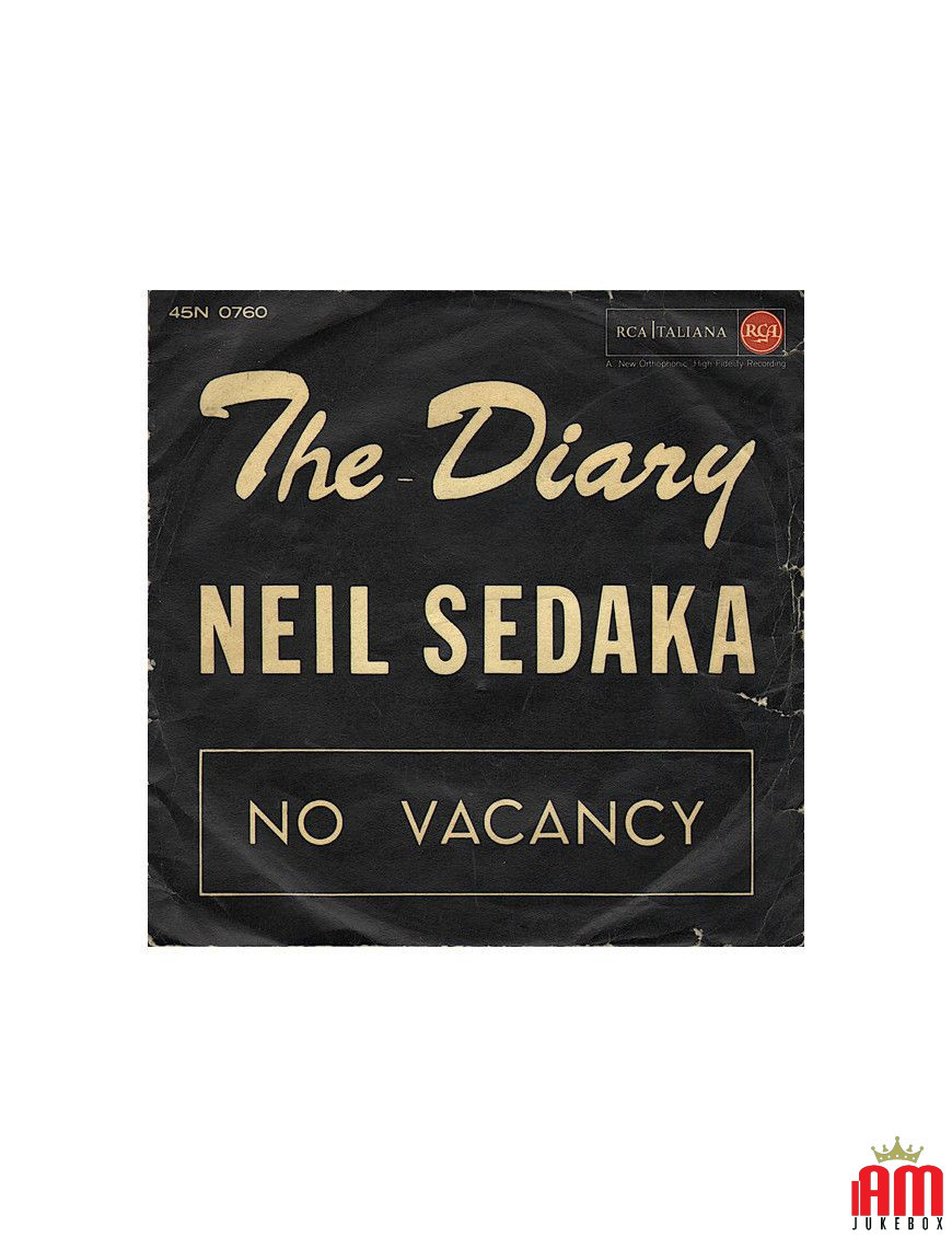 The Diary [Neil Sedaka] - Vinyl 7", 45 RPM [product.brand] 1 - Shop I'm Jukebox 