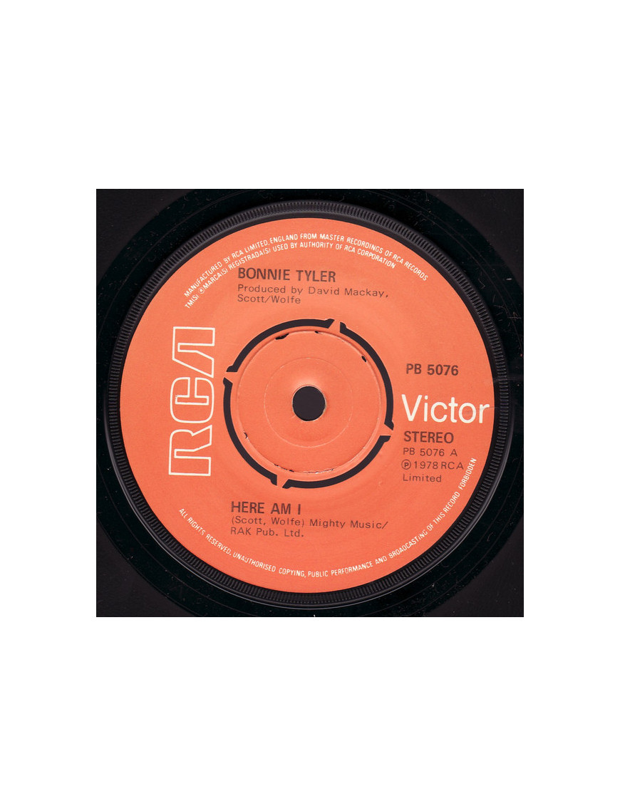 Here Am I  [Bonnie Tyler] - Vinyl 7", 45 RPM, Single