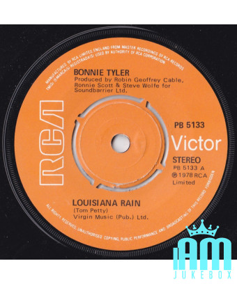 Louisiana Rain [Bonnie Tyler] - Vinyle 7", 45 tours, stéréo [product.brand] 1 - Shop I'm Jukebox 
