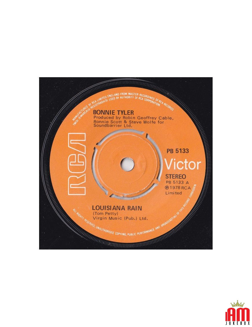 Louisiana Rain [Bonnie Tyler] – Vinyl 7", 45 RPM, Stereo [product.brand] 1 - Shop I'm Jukebox 