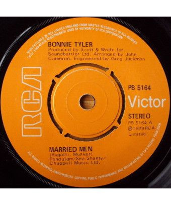 Married Men [Bonnie Tyler] - Vinyl 7", 45 RPM, Single, Stéréo [product.brand] 1 - Shop I'm Jukebox 