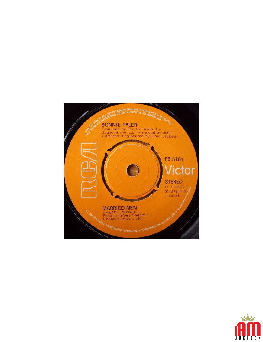 Married Men [Bonnie Tyler] - Vinyl 7", 45 RPM, Single, Stéréo [product.brand] 1 - Shop I'm Jukebox 