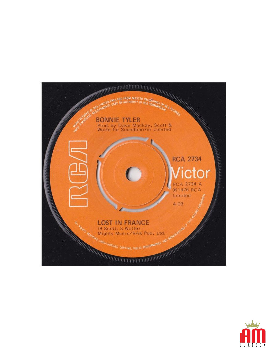 Perdu en France [Bonnie Tyler] - Vinyl 7", 45 RPM, Single [product.brand] 1 - Shop I'm Jukebox 