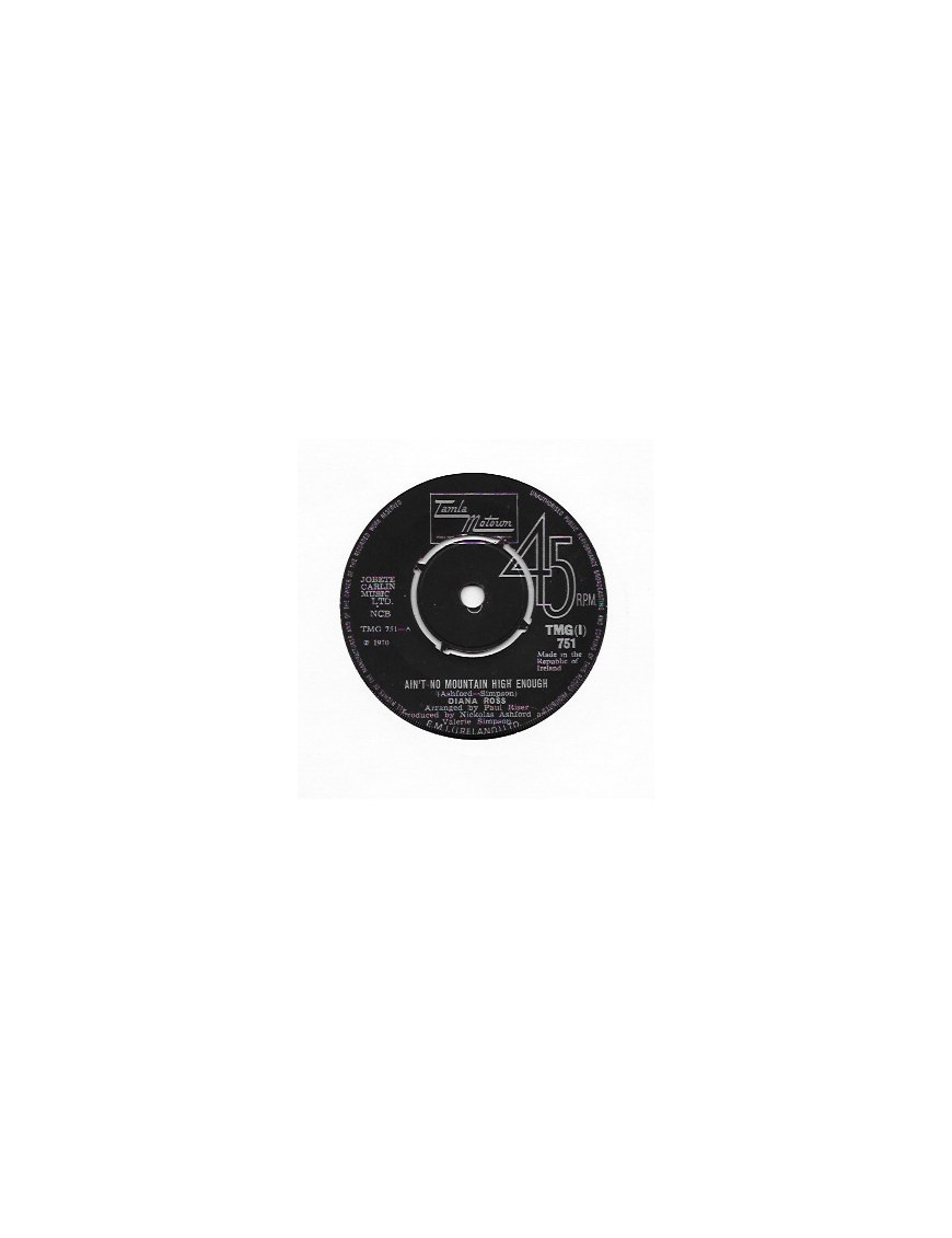 Il n'y a pas de montagne assez haute, je ne peux pas attendre jusqu'à demain [Diana Ross] - Vinyl 7", 45 tours, single [product.