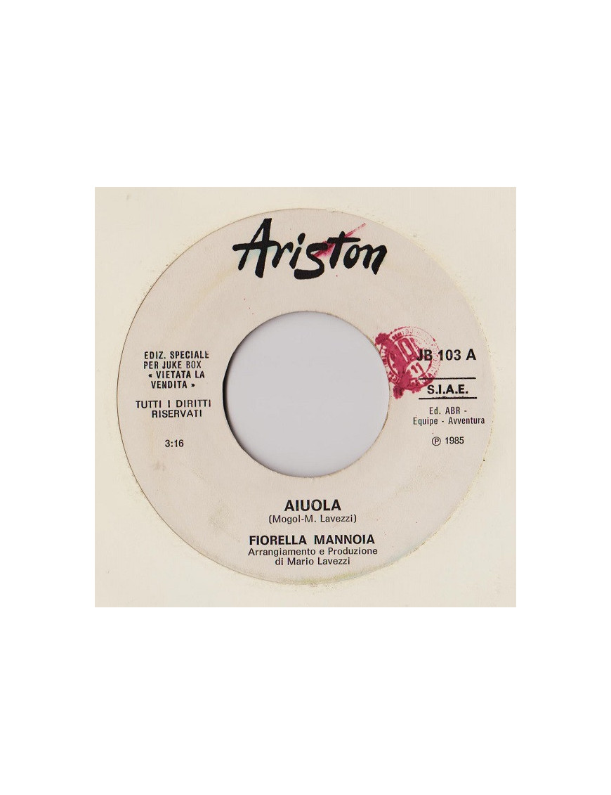 Aiuola   Please Don't Stay [Fiorella Mannoia,...] - Vinyl 7", 45 RPM, Jukebox