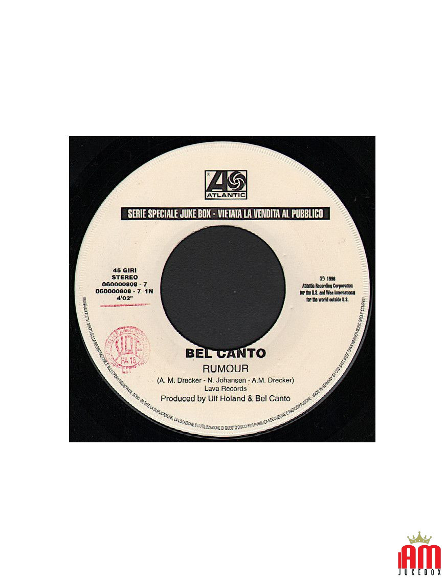 Rumeur Laughing [Bel Canto,...] - Vinyl 7", 45 RPM, Jukebox [product.brand] 1 - Shop I'm Jukebox 