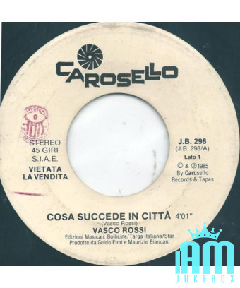 What Happens In The City Iena [Vasco Rossi,...] – Vinyl 7", 45 RPM, Jukebox [product.brand] 1 - Shop I'm Jukebox 