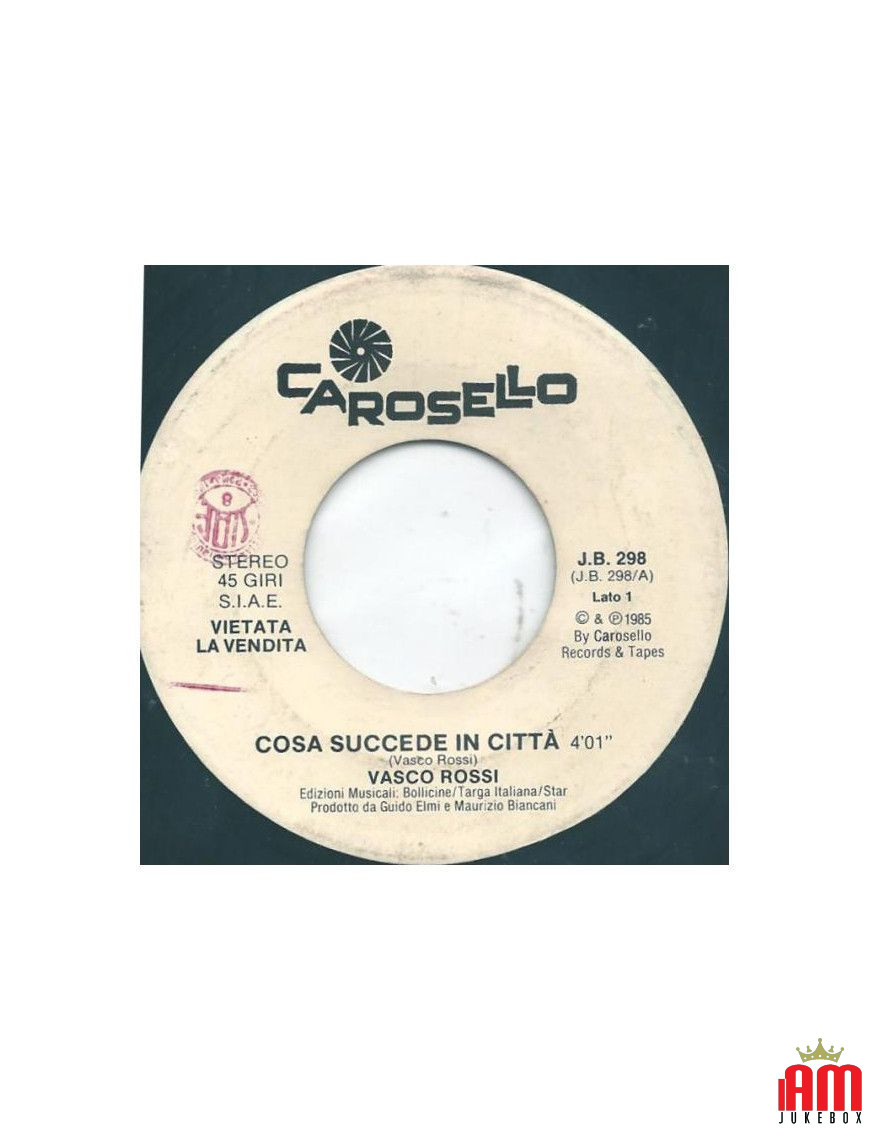 Que se passe-t-il dans la ville Iena [Vasco Rossi,...] - Vinyl 7", 45 RPM, Jukebox [product.brand] 1 - Shop I'm Jukebox 