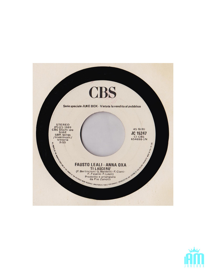 I'll Leave You And That Day You Will Never Lose Me Again [Fausto Leali,...] - Vinyl 7", 45 RPM, Jukebox [product.brand] 1 - Shop