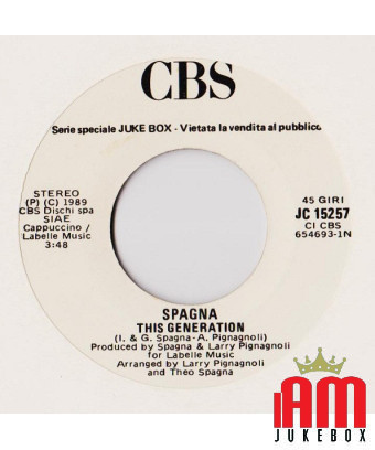 This Generation Pregherò (Stand By Me) [Ivana Spagna,...] – Vinyl 7", 45 RPM, Jukebox, Stereo [product.brand] 1 - Shop I'm Jukeb