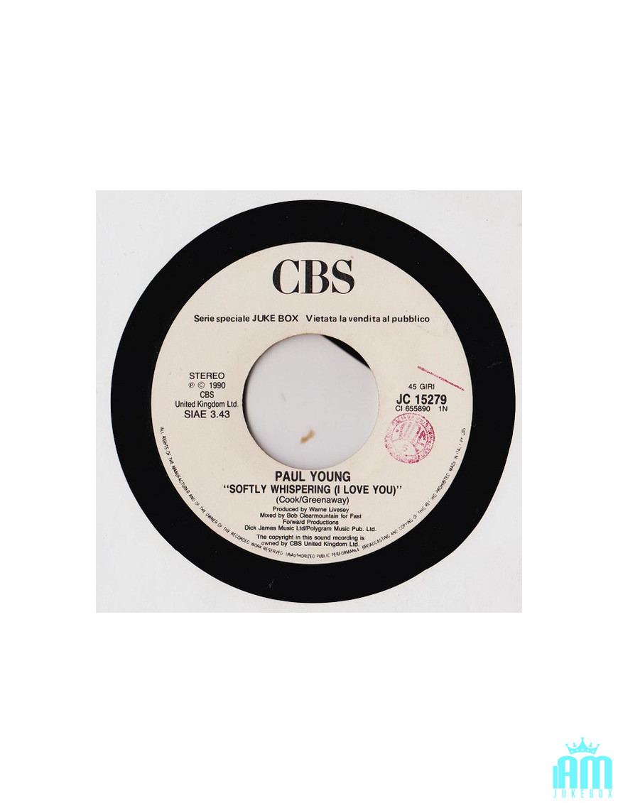 Softly Whispering (I Love You) Hey Man (Your Woman Makes Me Crazy) [Paul Young,...] – Vinyl 7", 45 RPM, Jukebox [product.brand] 