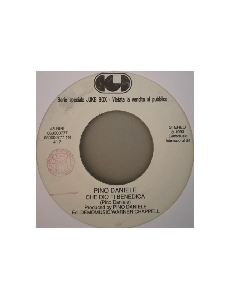 Che Dio Ti Benedica [Pino Daniele] - Vinyl 7", 45 RPM, Jukebox
