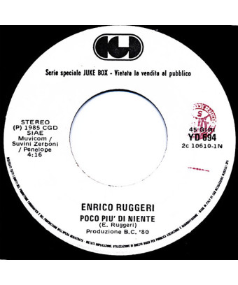 Little More Than Nothing Dancin' Number [Enrico Ruggeri,...] – Vinyl 7", 45 RPM, Jukebox [product.brand] 1 - Shop I'm Jukebox 