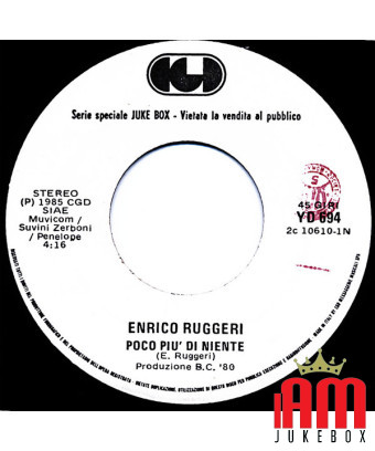 Little More Than Nothing Dancin' Number [Enrico Ruggeri,...] – Vinyl 7", 45 RPM, Jukebox