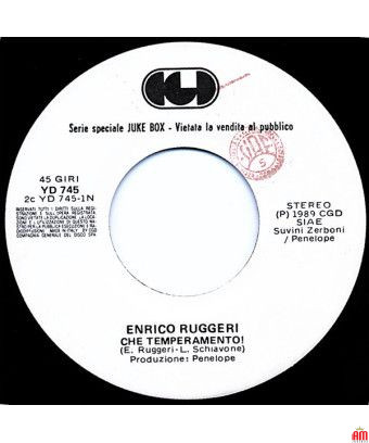 Quel tempérament ! Seul enfant [Enrico Ruggeri,...] - Vinyl 7", 45 RPM, Jukebox [product.brand] 1 - Shop I'm Jukebox 