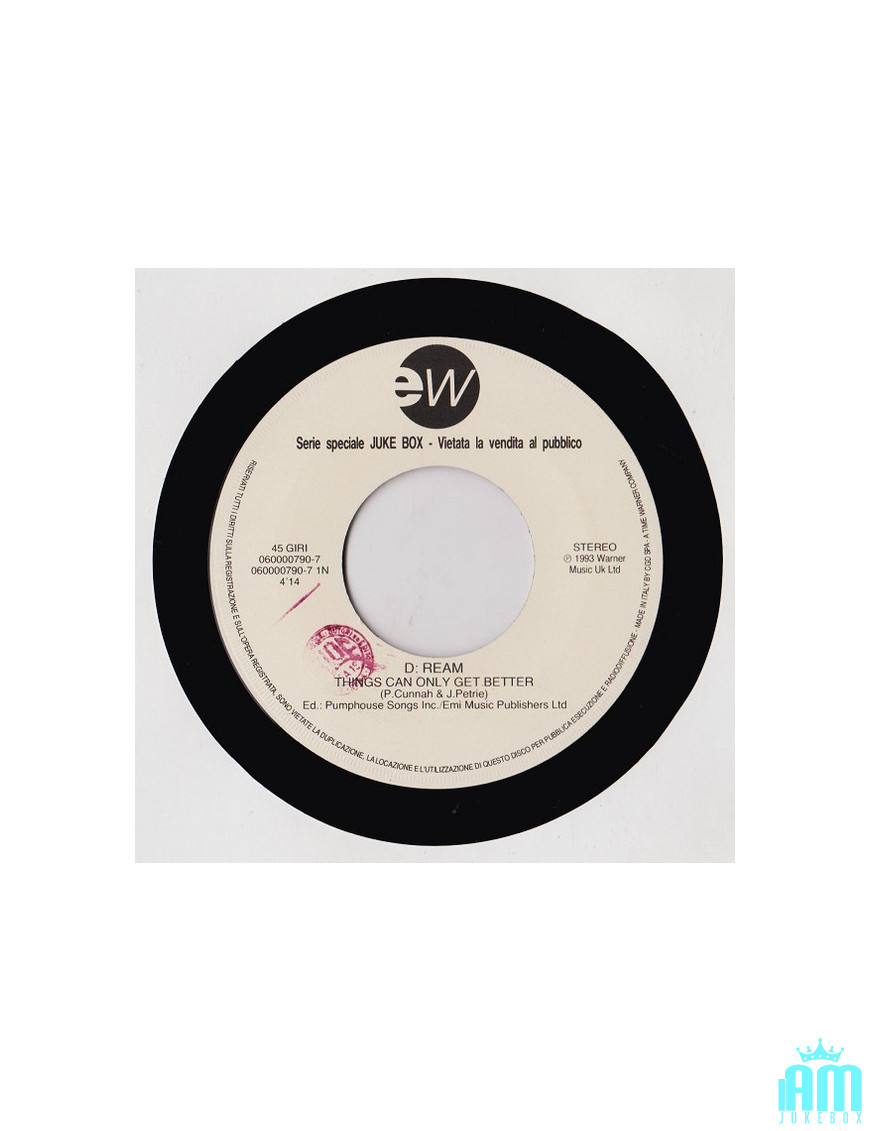 Things Can Only Get Better Gente [D:Ream,...] – Vinyl 7", 45 RPM, Jukebox [product.brand] 1 - Shop I'm Jukebox 